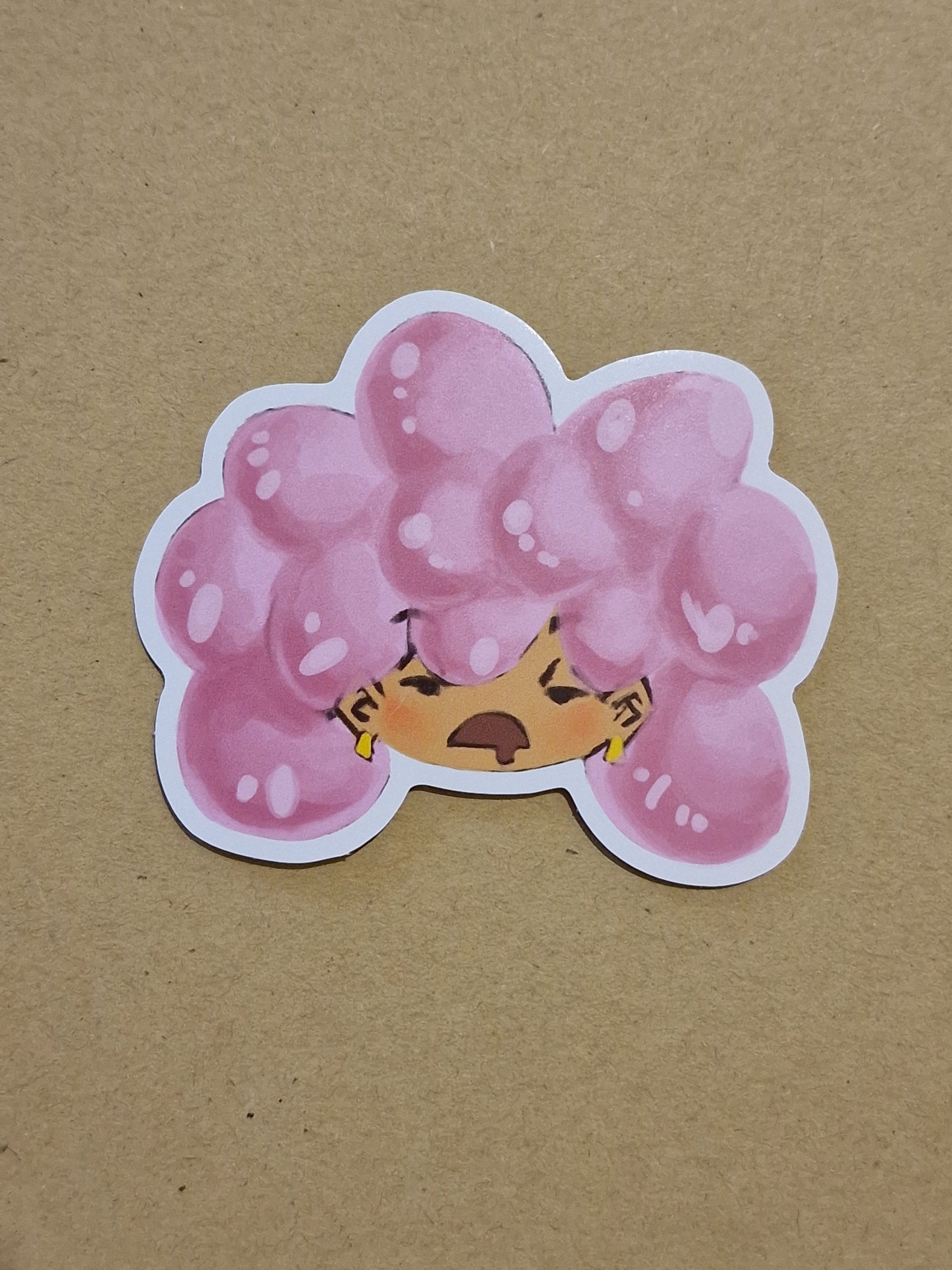 BUBBLEGUM GIRL KEYCHAIN AND A MATCHING STICKER