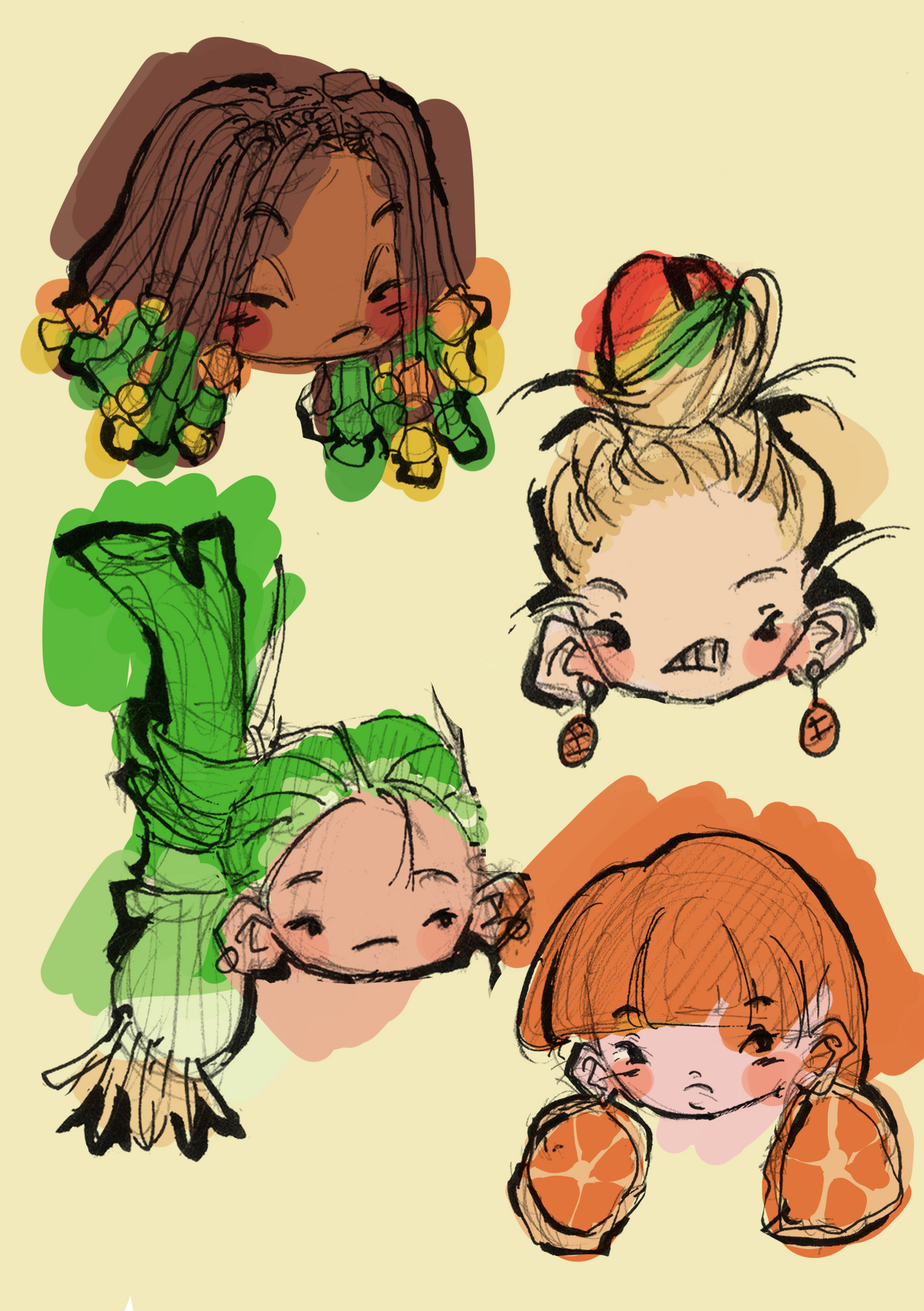 FOOD GIRLS VERSION 2 - A6 ART PRINT