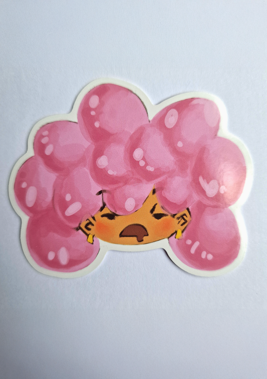 BUBBLEGUM GIRL KEYCHAIN AND MATCHING STICKER