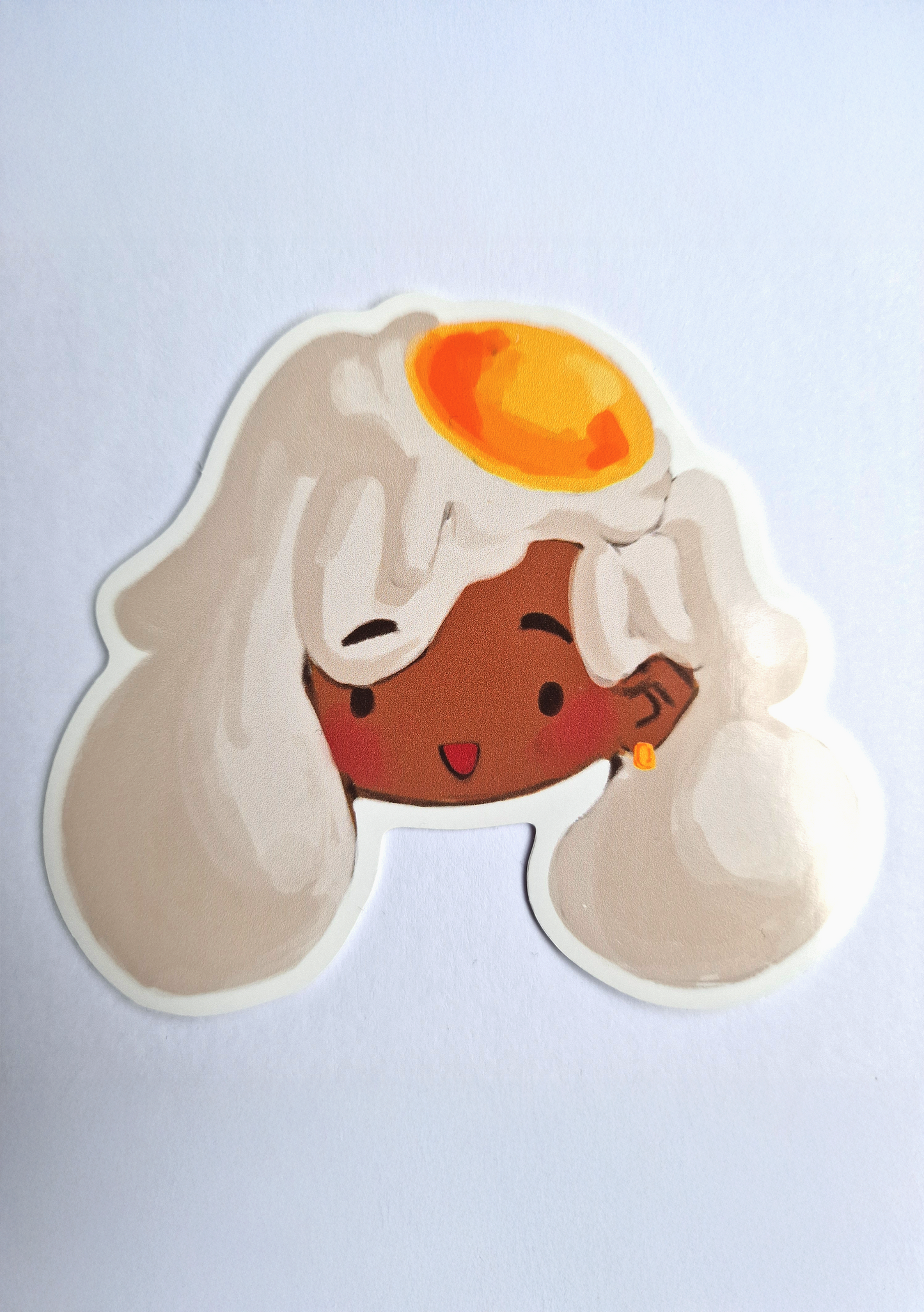 EGG GIRL KEYCHAIN AND MATCHING STICKER