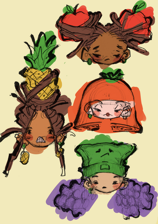 FOOD GIRLS VERSION 1 - A6 ART PRINT