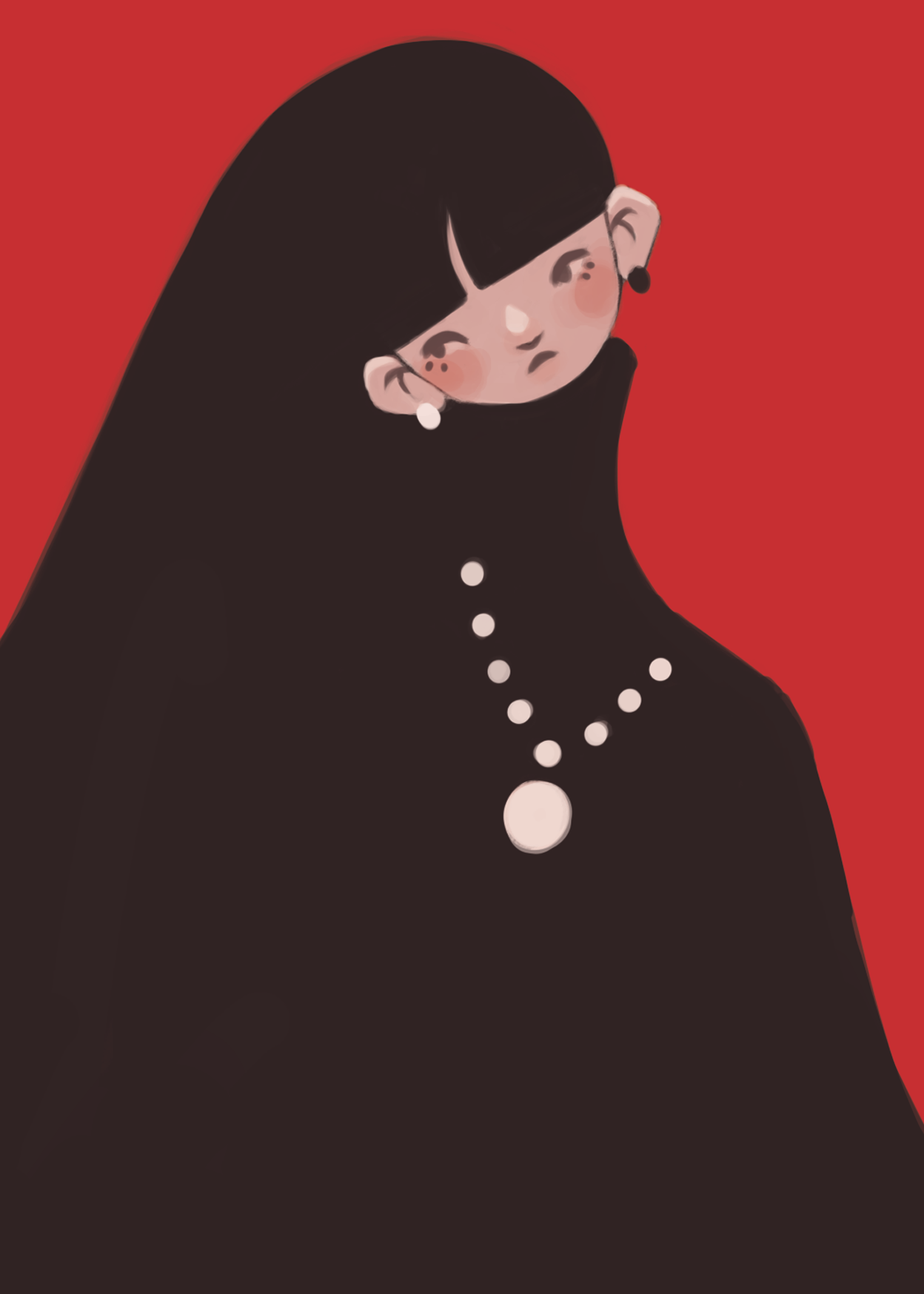 GIRL IN BLACK - A6 ART PRINT