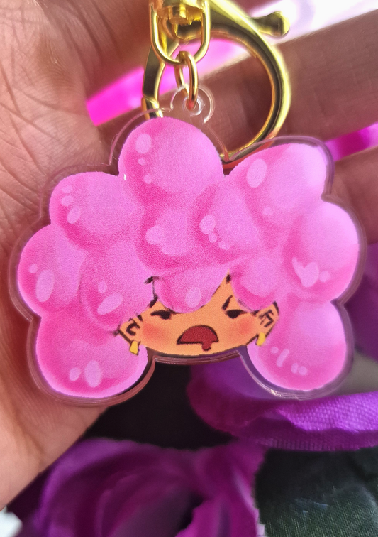 BUBBLEGUM GIRL KEYCHAIN AND MATCHING STICKER