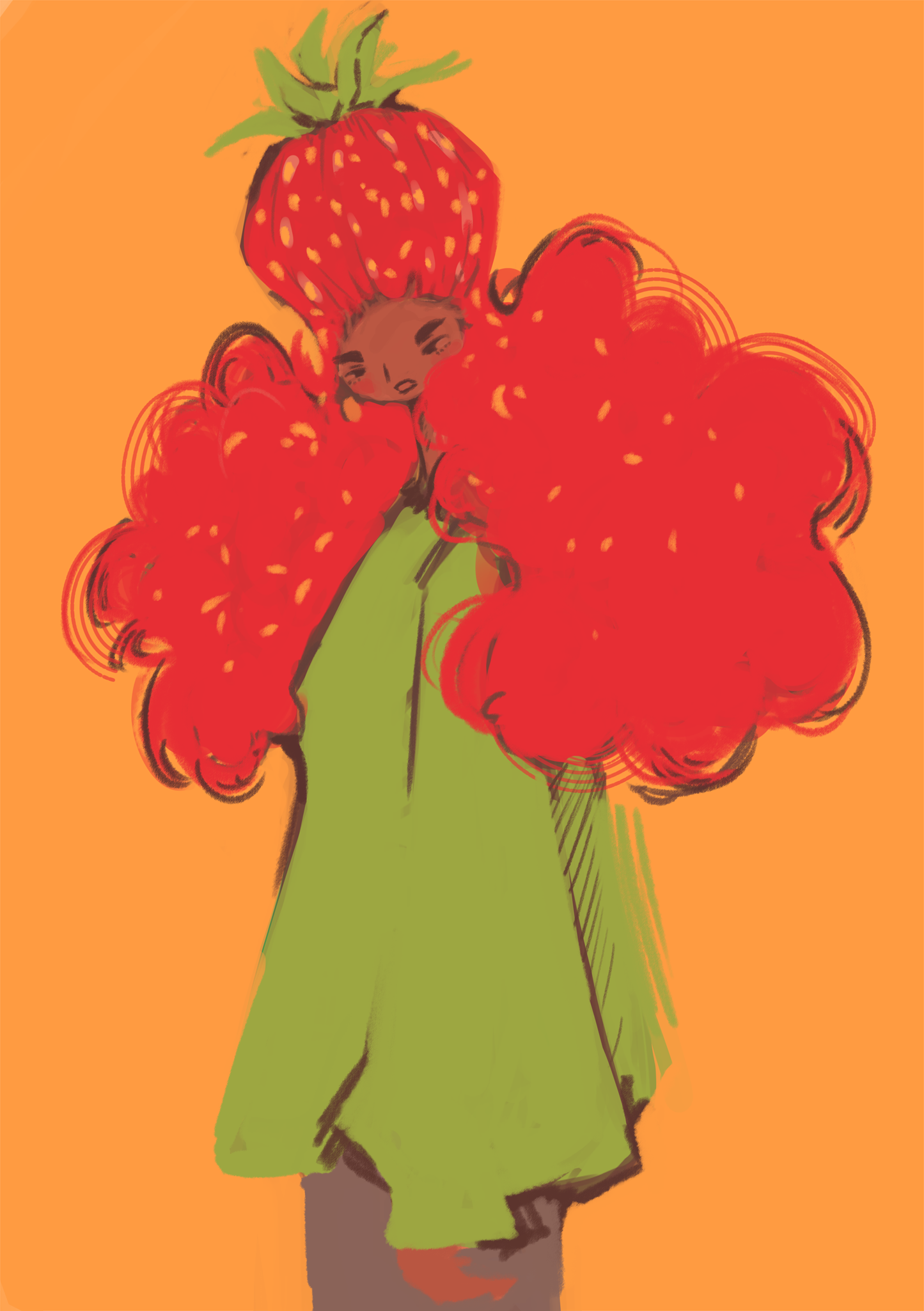 STRAWBERRY GIRL - A5 ART PRINT